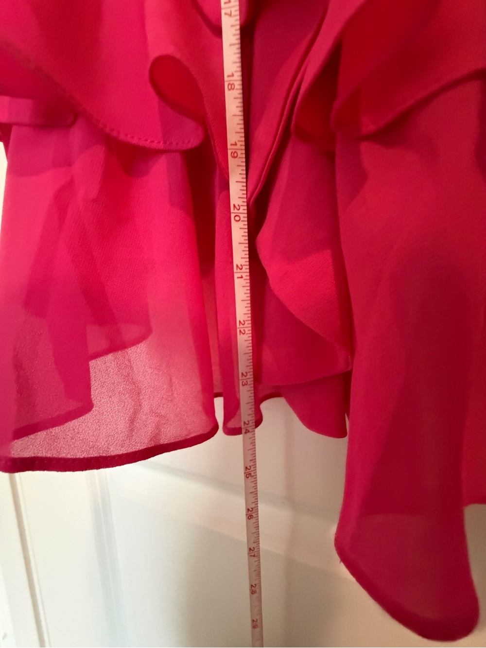 Olivaceous Bright Pink Tiered Ruffle Mini Dress - Picture 5 of 6